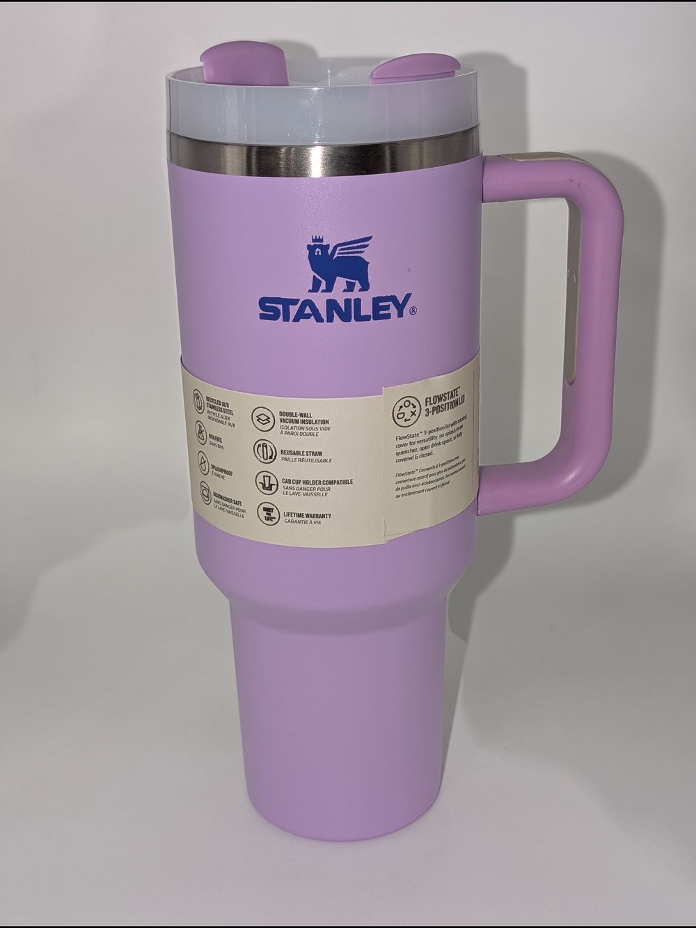 Stanley Lilac Insulated Travel Mug with Handle 40oz Thirst Quencher (Brandnew)